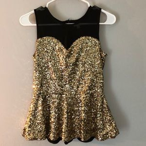 Sequin peplum top